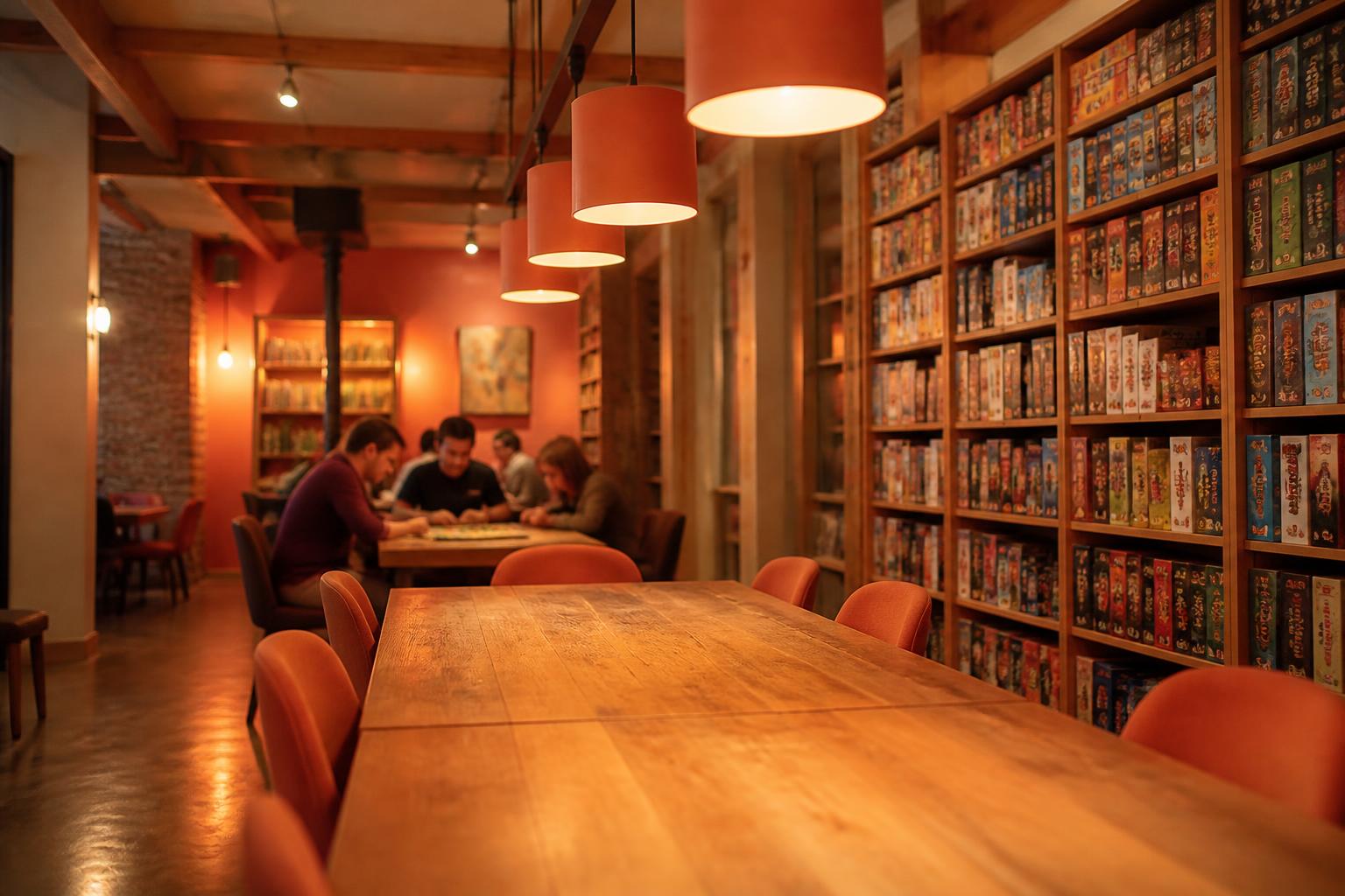 Board game library shelves at Your Turn